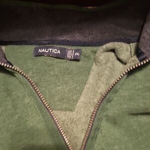 Nautica Men's Green Zip-Up Sweater